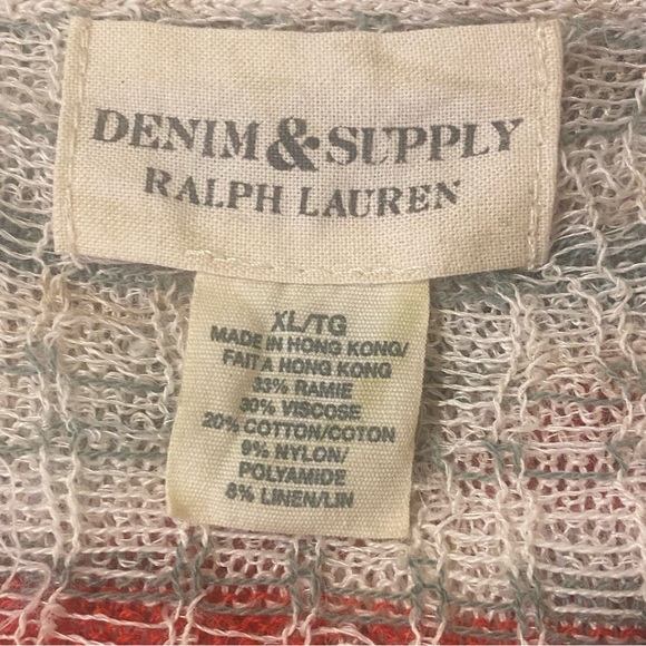 Denim & Supply Ralph Lauren XL Southwestern Aztec 3/4 Sleeve Linen Blend… - Picture 6 of 6